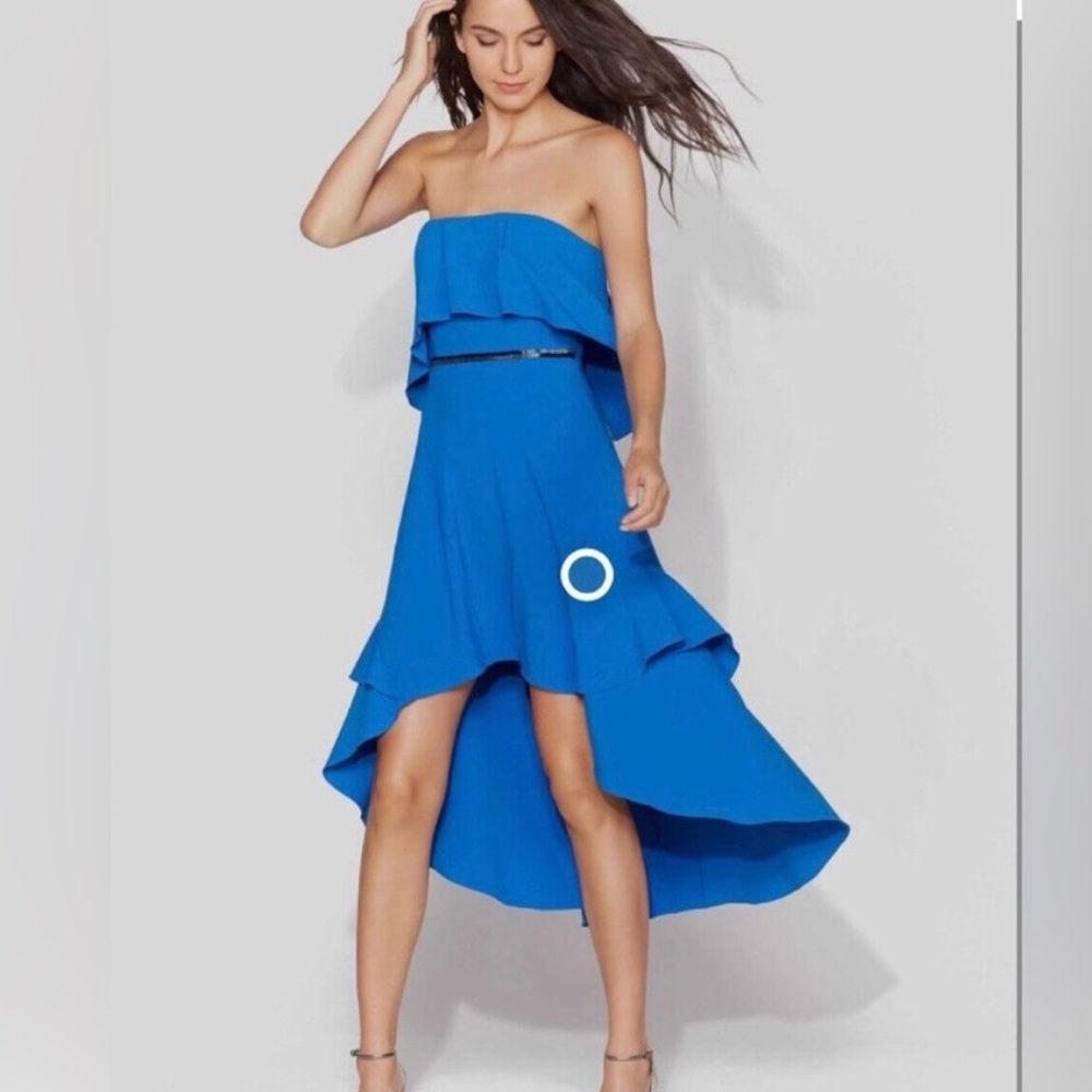 Haltson Heritage Strapless midi dress, high-low, Cobalt Blue, Size 8, NWT